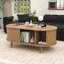 Table basse moderne avec portes coulissantes, ports USB et panneau de fibres à densité moyenne robuste-137622796