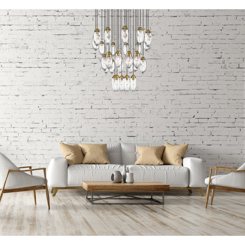 Doerun 27 - Light Dimmable Geometric Chandelier, Rubbed Brass
