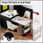 82.7 Inch Extendable Kitchen Island With Dining Table, Faux Marble Top, Double-Sized Storage, And Power Outlets For Modern Kitchens-1411555706