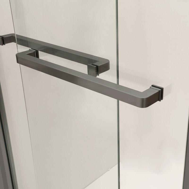 Shower Door 48" W X 76"H Double Sliding Shower Enclosure, 5/16 In. (8Mm), Matte Black