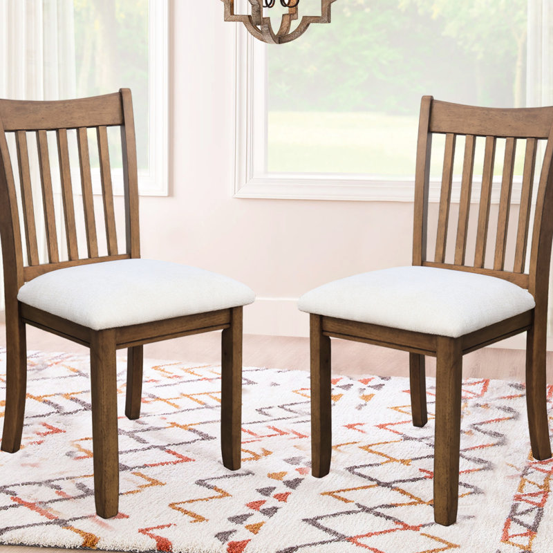Chaises de salle à manger brunes, en bois, sièges rembourrés, de 2, dossier peint de style moderne 2, coussin confortable