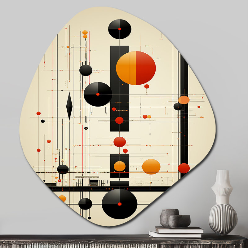«Blissful Voyage Minimal Mid-Century Retro Art», art mural asymétrique en métal, H 28 po x l 25 po