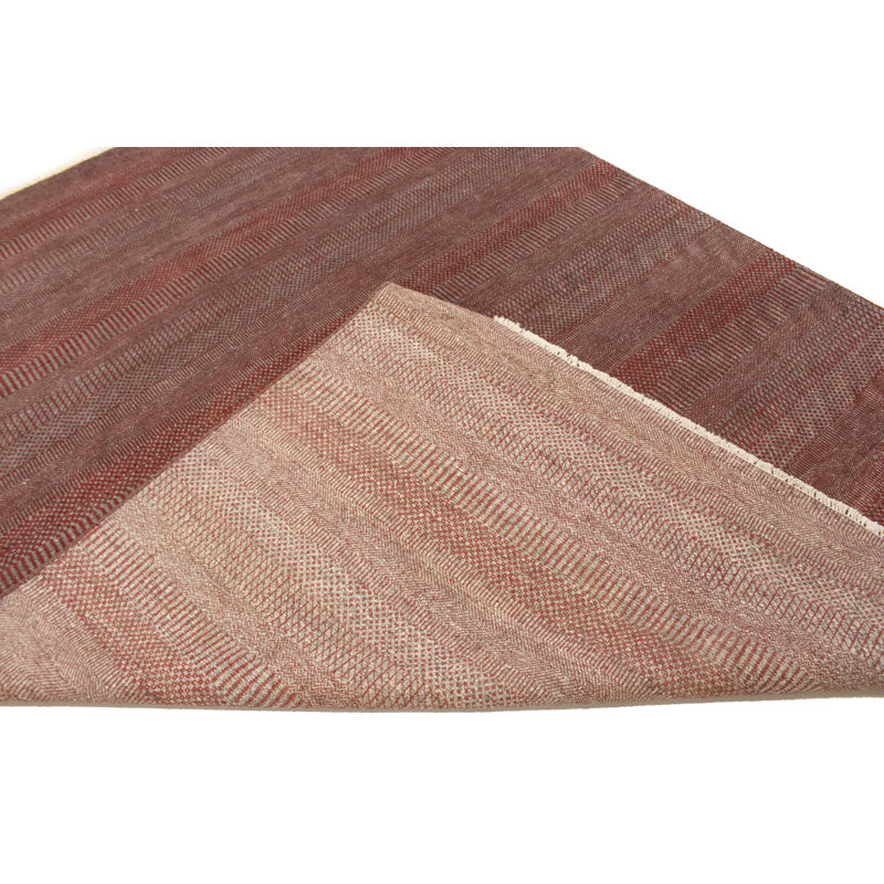 Tapis rouge en laine fait à la main 7 pi 10 po x 10 pi 1 po