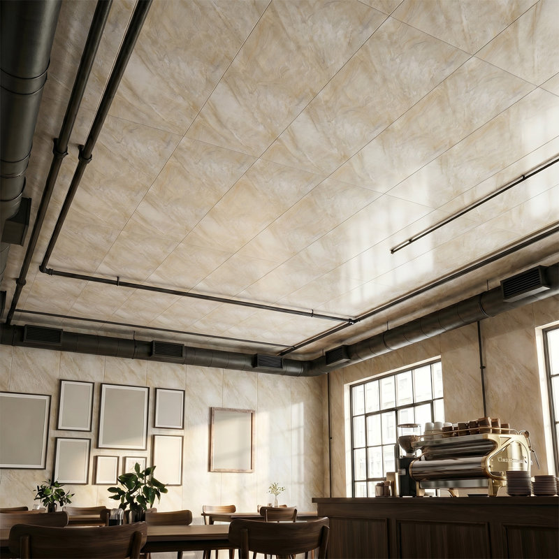 8 Pack PVC Marble-textured Wall Panels, White Brown