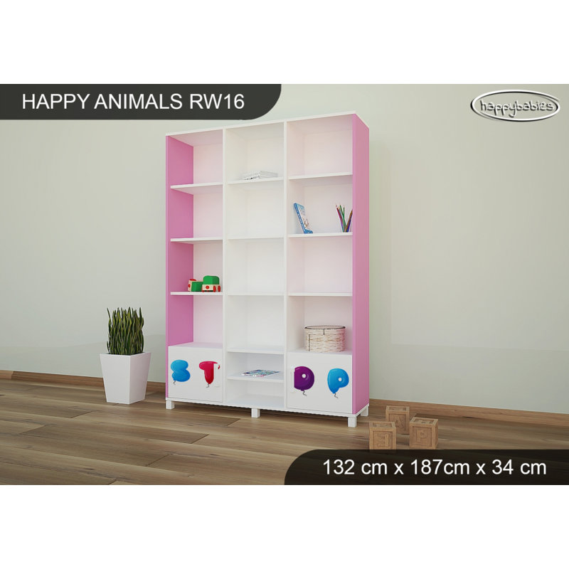 187cm H X 132cm W Kids Bookcase, Pink