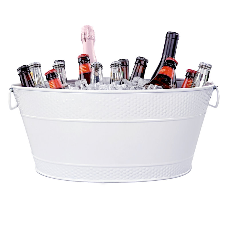 Norberto Metal Beverage Tub, White
