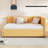 Full Size Linen Upholstered Daybed with Twin Trundle - No Box Spring Needed, Yellow - Ideal for Small Spaces-1781507947-1781507940
