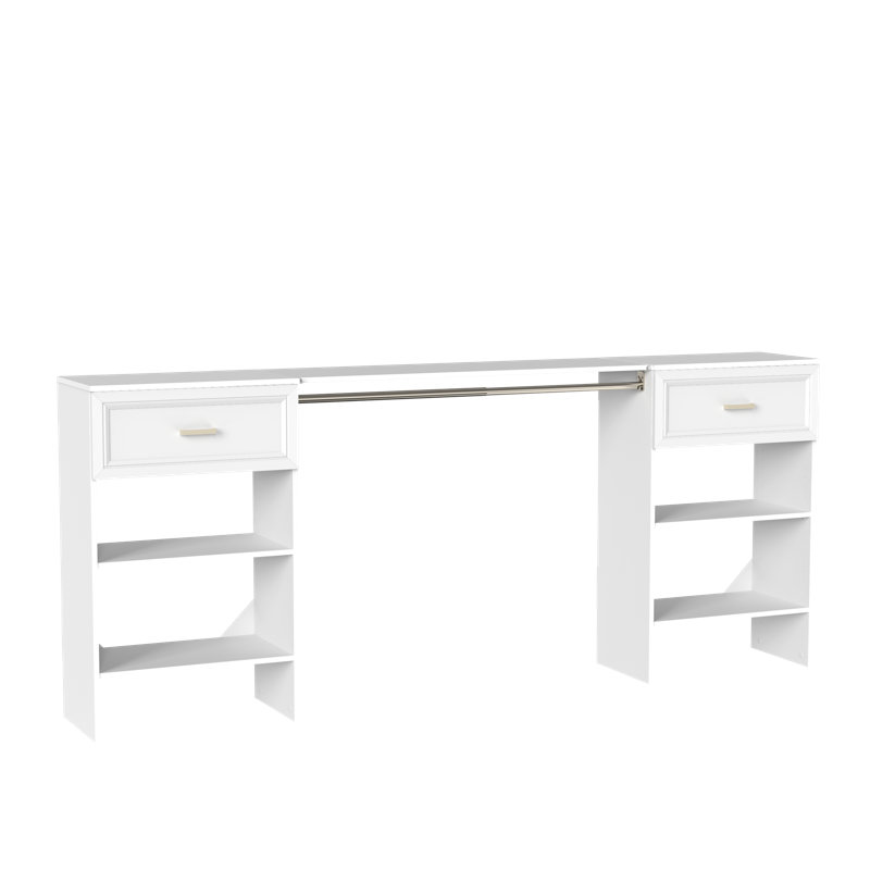 Suitesymphony Base Unit Set With Traditional Drawers, Top Shelf And Hang Rod, White