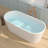 Shangri-La Elite 67" Freestanding Soaking Acrylic Bathtub with Brushed Nickel Drain