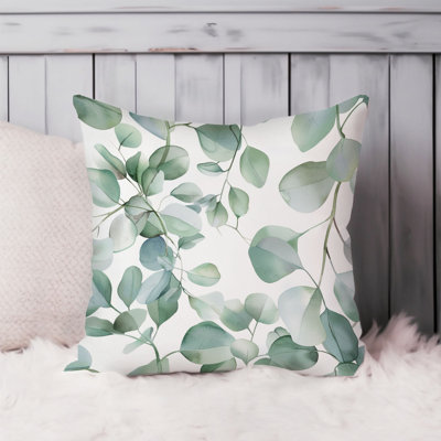 Botanical Eucalyptus Leaves Pattern VIII Pillow Cover