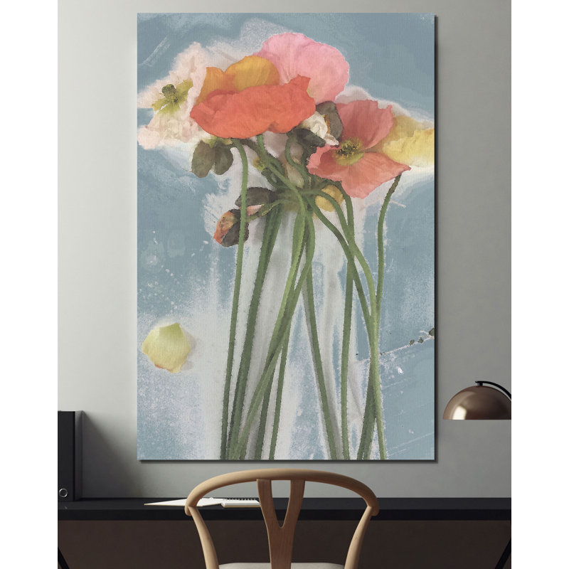 «Poppy Spray I», reproduction, H 48 po x l 32 po x P 1,5 po, Toile tendue