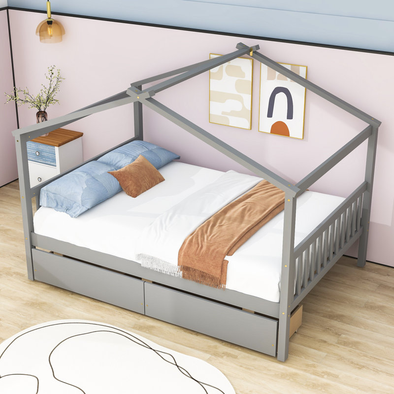 Shawsville Daybed with 2 Big Drawers, Gray, Full / Double