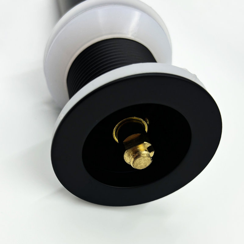 Robinet de lavabo de salle de bain avec poignée simple, bec cascade, bonde escamotable, acier inoxydable noir mat, cascade douce, installation simple pour les éviers sans trop-plein