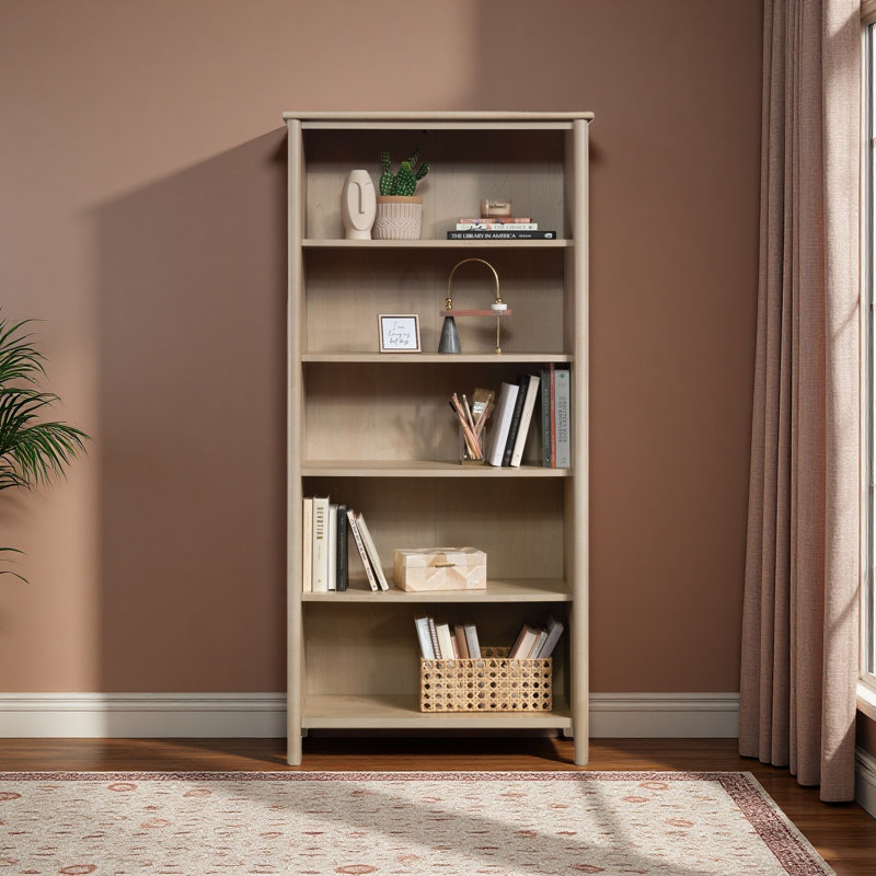 5-Shelf Bookshelf With Concealed Storage