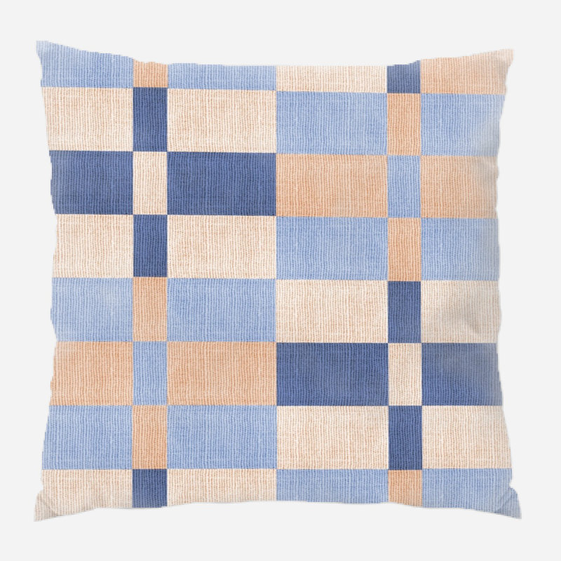 Fabric Geometric Microsuede Reversible Throw Pillow