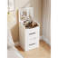 Élégante coiffeuse 3 en 1 avec bureau en verre, tabouret de maquillage, rangement interne, miroir compact pour meuble de chambre à coucher, rangement-1237785395