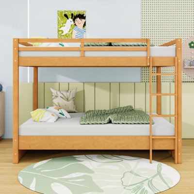 Queen Over Queen Wood Bunk Bed With Space-Saving Design