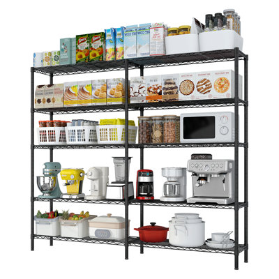 4-Tier Steel Height -Adjustable Storage Rack Heavy Duty Shelving Unit