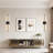 Rechargeable Wall Sconce, Modern Wireless Vanity Lights with Remote for Bedroom, Living Room, Hallway (Black/Square)-1132887656