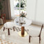 Table de salle à manger ronde moderne, table en pierre frittée de 33,5 po avec pieds en bois et base dorée, table de cuisine pour 2 personnes pour petit espace, capacité de poids de 150 lb (seulement la table de Négociation)-117345675