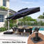 Parasol de luxe à double plateau carré avec base en acier Hokku Designs-439391756
