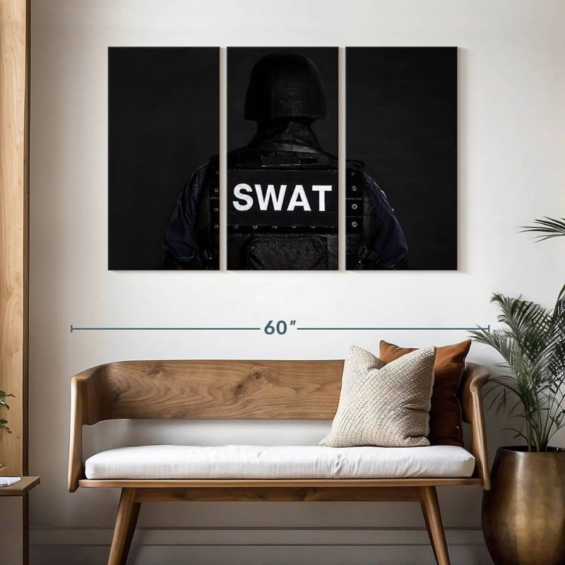 Mait SWAT Policeman, 32" H x 50" W