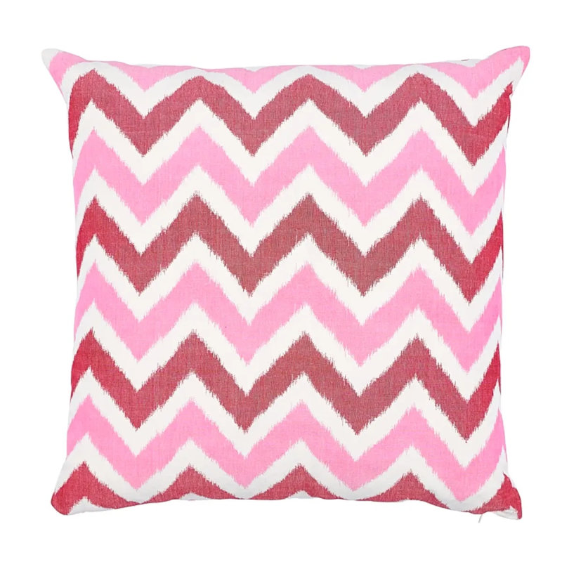 Vedado Ikat Pillow, 22" x 22", Pink