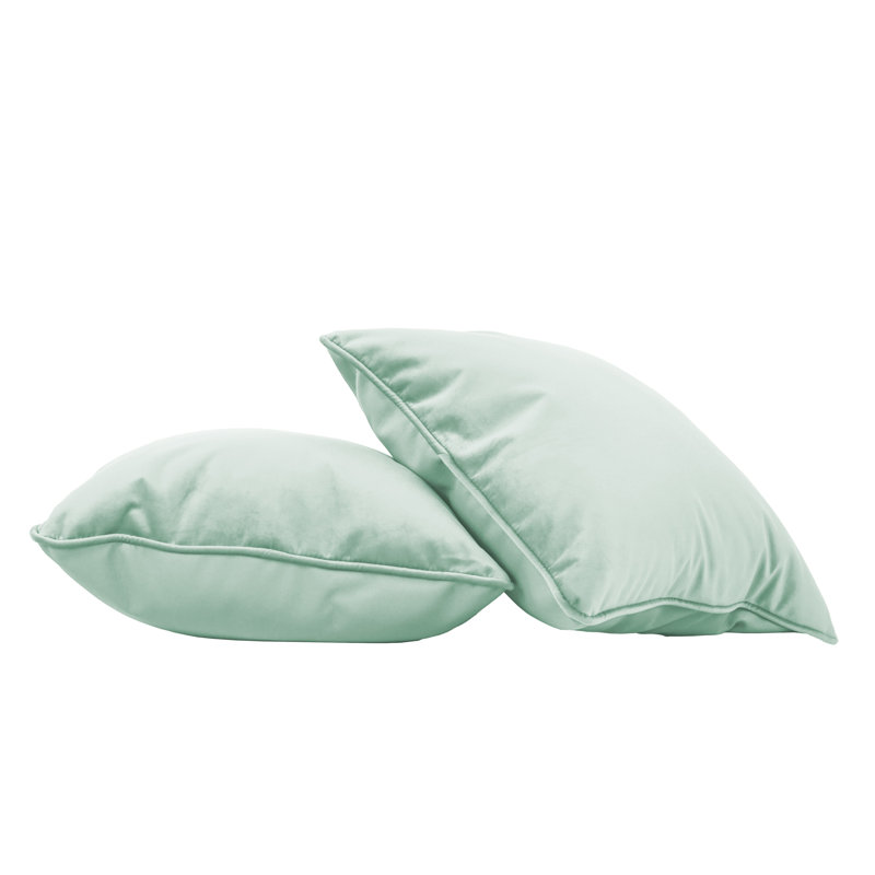 Oreiller rectangulaire en microfibre et vinyle avec passepoil, paquet de 2, Aloès, Carré 18 po