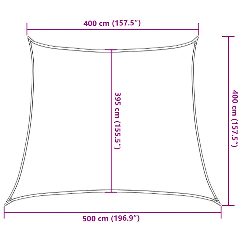 4m x 5m Trapezium Shade Sail, Orange