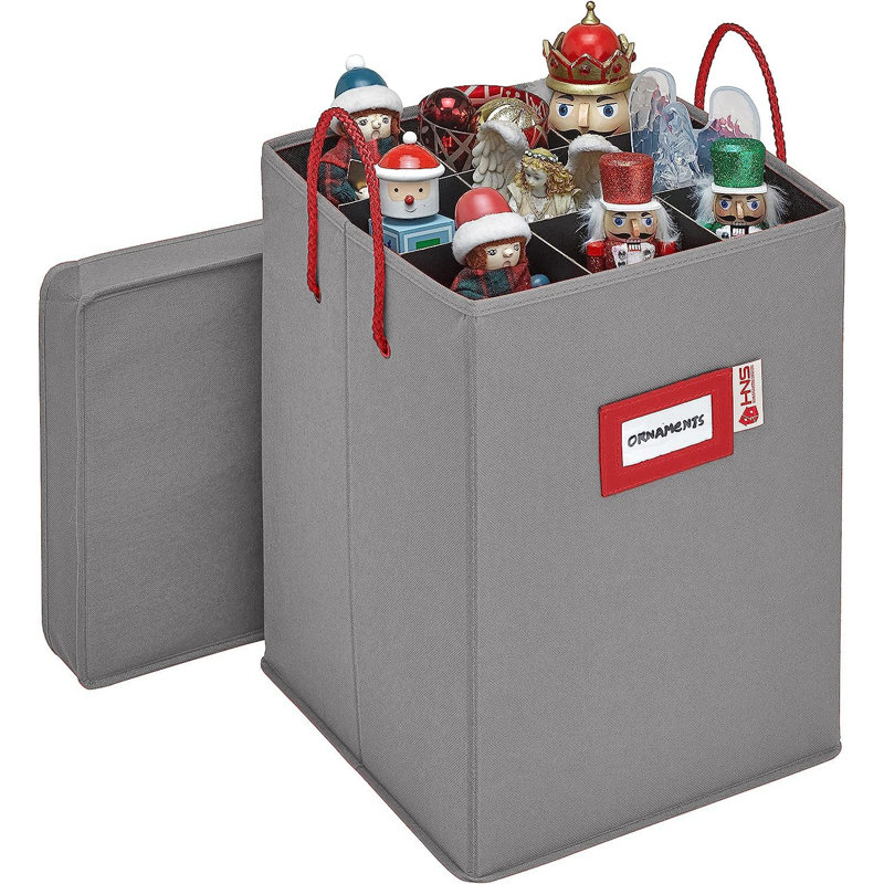 Boîte de rangement pour casse-noisette et figurine - Rangez jusqu'à 9 pièces de 16 pouces, Gris