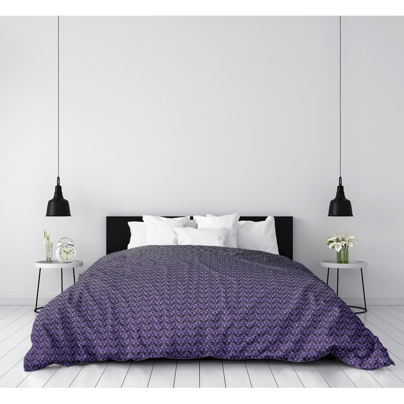 Housse de couette simple Katelyn Elizabeth, Polyester brossé, Housse de couette simple TG, Gris / Mauve