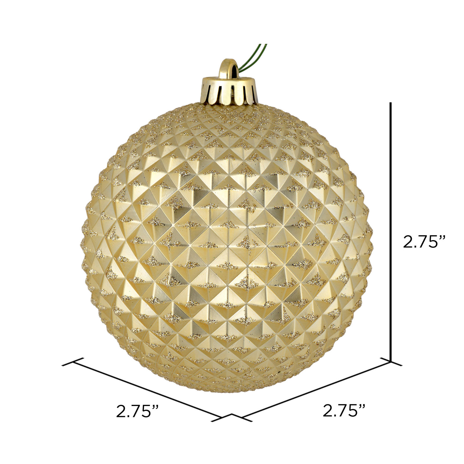 3" Shatterproof Bauble, Champagne