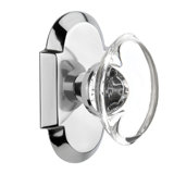 Cottage Plate with Oval Clear Crystal Door Knob