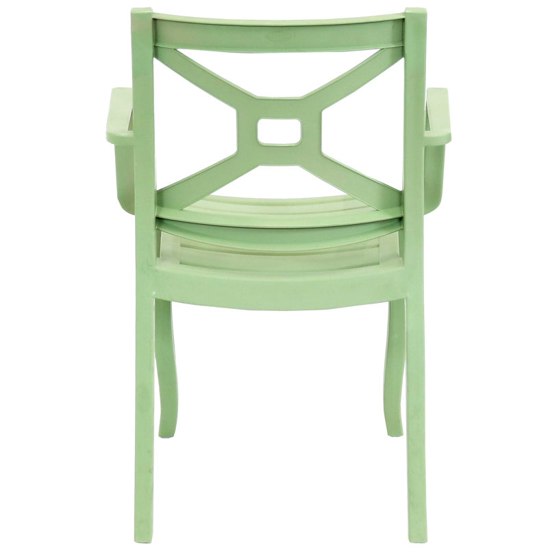 Ensemble de chaises de salle à manger empilables en plastique Aonghus, Vert