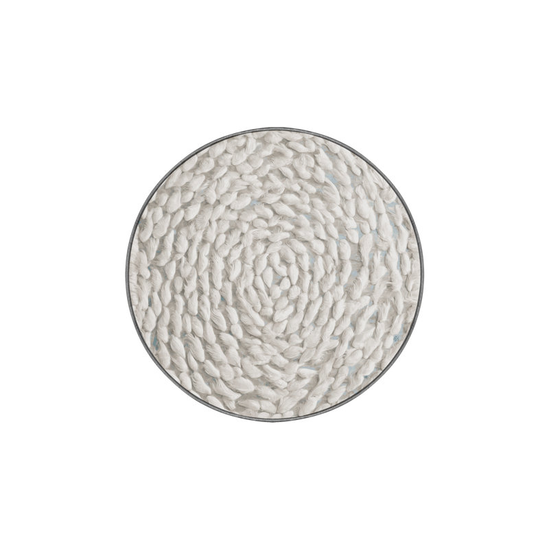 Machine Washable Gray Area Rug, Round 5'