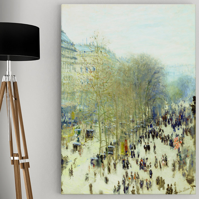 "boulevard des capucines" par claude monet, reproduction d’art sur toile tendue, H 32 po x l 48 po x P 1,5 po