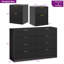 Ensemble 3 pièces commode 8 tiroirs et table de chevet 2 tiroirs-812800335
