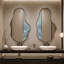Miroir mural irrégulier de forme unique, miroirs asymétriques, miroir en nuage, miroir ondulé, miroir mural Morden pour hall d'entrée, salon, chambre à coucher, salle de bain-804021076-803057194