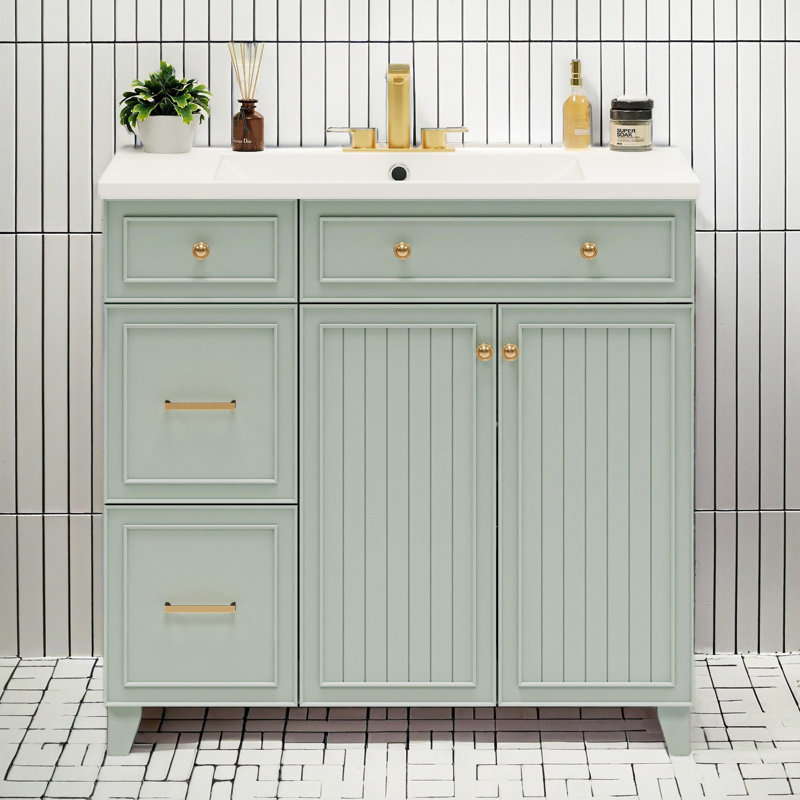 Meuble-lavabo 36 po (lavabo non inclus), Vert
