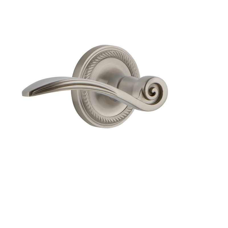 Rope Rosette Single Dummy with Swan Lever, Satin Nickel, Left Handed