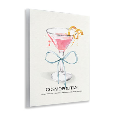  Pastel Cocktail with Bow Wall Plaque Art by Susan Jill