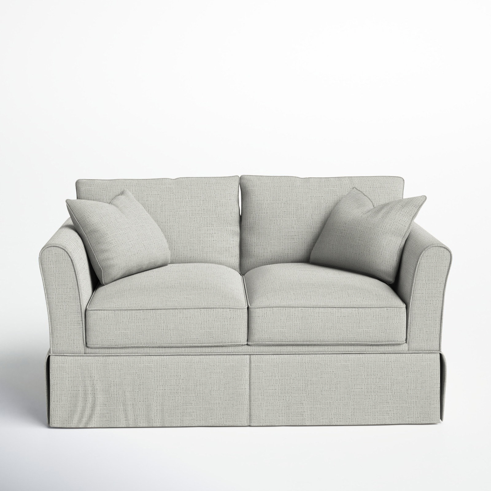 Shelby 63" Upholstered Loveseat, Drusky Moonglow Sustain® Basketweave