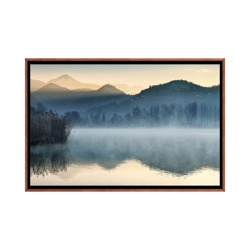 «Quiet Morning» par Jon Arnold - reproduction d'art, H 18 po x l 26 po x P 1,5 po, Toile avec cadre en bois brun classique