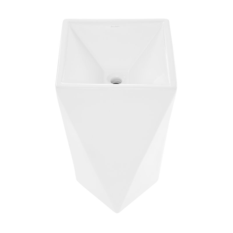 Brusque 18" x 18" Ceramic One-Piece Pedestal Sink and Basin SM-PS314