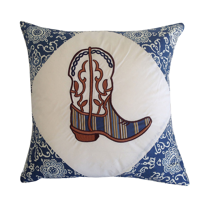 Boot Embroidered Pillow