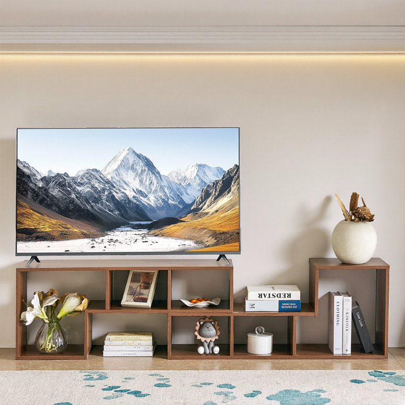 Majlis Customizable Cube Wooden TV Stand with Open Storage, 15.75" H x 80.71" L x 11.8" W, Acacia Wood