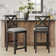 Fabiola 25'' X-Back Solid Wood Fabric Upholstered Bar & Counter Stool with Footrest