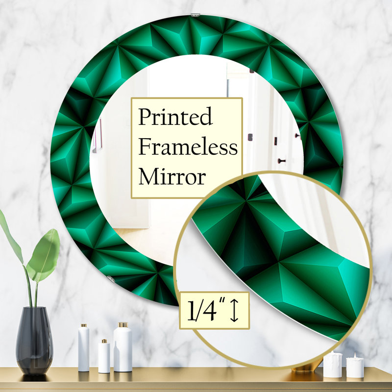 Miroir mural relief et triangles, H 31,5 po x l po