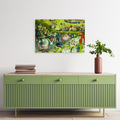 Central Panel Birds Detail From The Garden Of Earthly Delights Classic Surreal Wildlife Wall Art Print by Hieronymus Bosch - Wrapped Canvas Print
