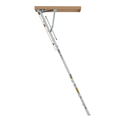 Échelle en aluminium pour grenier 1 pièce en alliage d'aluminium 54 x 22,5 x 9,3 po gris métallique avec capacité de 350 livres pour plafond de 7 à 10 pieds Conforme ANSI 14.9